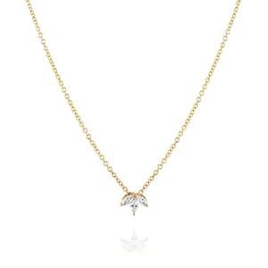 Diamond Necklace, Gold Dainty Necklace with Diamond, Bridesmaid Necklace, Dainty necklace, Gold Chain, Wedding Jewelry, Bridal Necklace