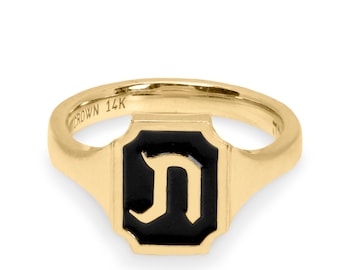 Monogram Gold Ring, Husband Gift, Engraved Ring, Pinky Ring, 14K Gold Ring, Custom Ring, Personalized Ring, Engravable Ring, Gold Signet