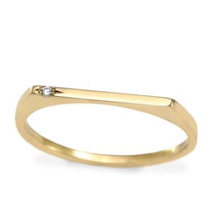Gold Stacking Ring, Diamond Ring, Wedding Band, Stackable Ring, Unique Wedding Band, Thin Stackable Ring, Thin Ring, Dainty Diamond Ring