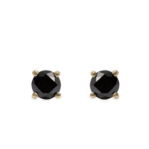 Minimalist Earring, Tiny Black Diamond Stud, Gold Stud, Dainty Earring, 14K Gold Earring, Everyday Earring, Diamond Earring, Bridal Earring