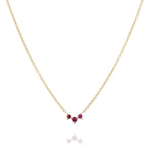 Ruby Necklace, Dainty Necklace, Gold Necklace, Minimalist Necklace, 14K Gold Necklace, July Birthstone, Bezel, Simple Necklace, Gift For Her