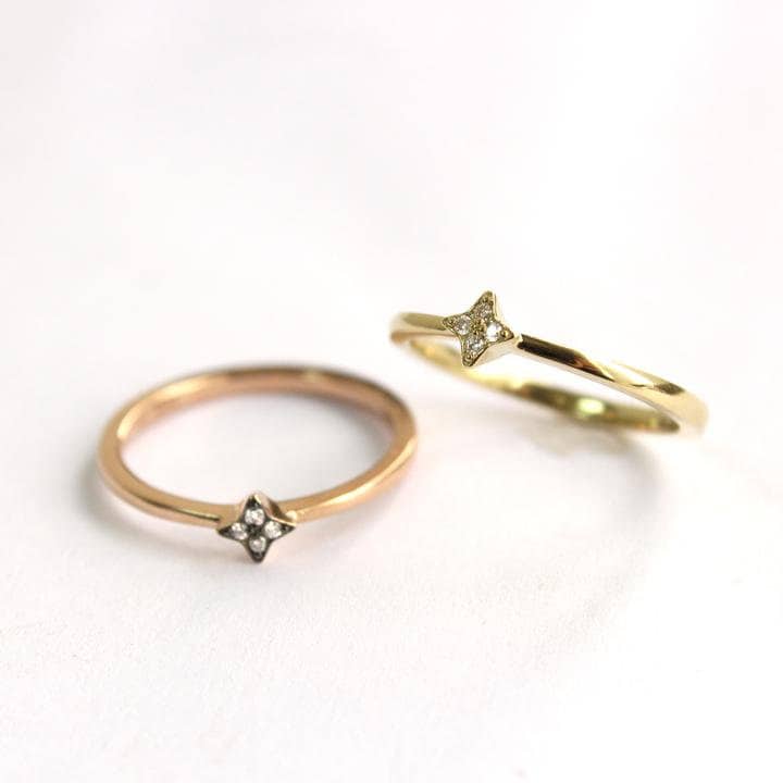 Simple Diamond Ring, Minimalist Ring, Solid Gold Ring, Delicate Ring ...