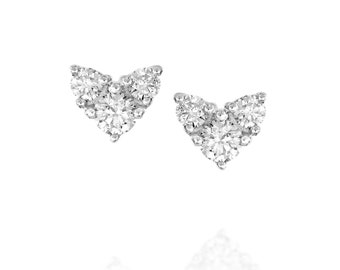 Diamond Stud, 14K Gold Stud, Tiny Earring, Tiny Diamond, Minimalist Diamond Earring, Gold Stud, Gold Post, 14K Gold, Gift For Wife, Bridal