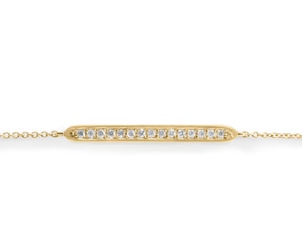 Layering Bracelet, Dainty Gold Bracelet, diamond Bracelet, Minimalist Jewelry, Bridal Jewelry, 14K Gold, Gold Chain, White diamonds