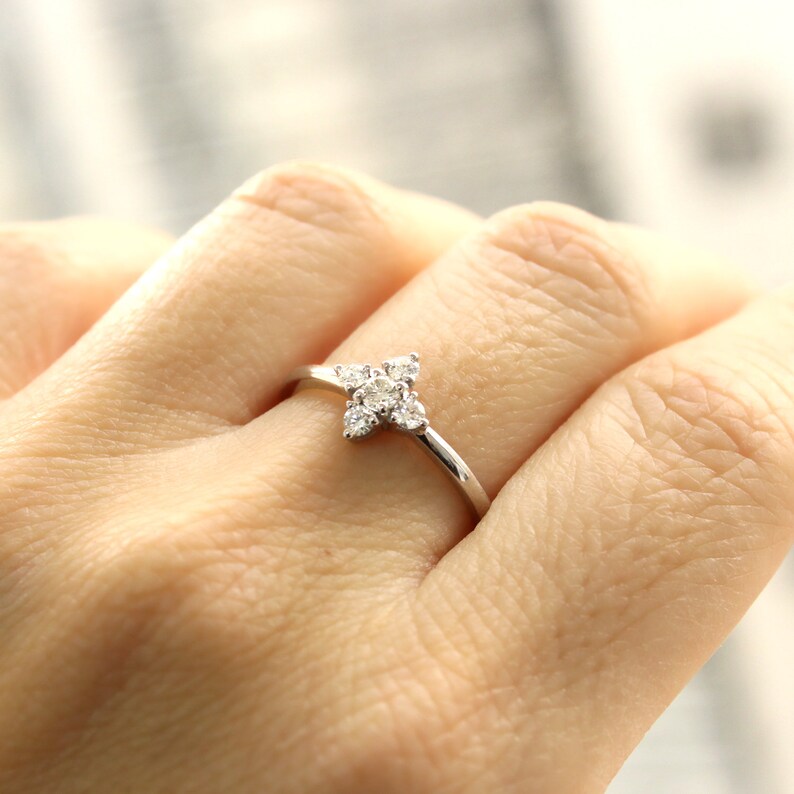 Diamond Ring, Minimalist Ring,unique Engagement Ring, 14K Gold Ring ...