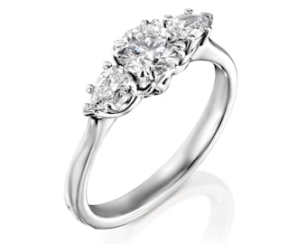 Diamond Gold Engagement Ring, Gold Diamond Ring, Gold Engagement Ring, Diamond Ring for Women, Unique Engagement Ring, Woman Engagement Ring