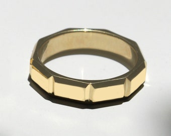 unique Wedding Band, Man's Wedding Band, Woman's Wedding Ring, Gold Wedding Band, Promise Ring, Eternity Ring, Minimalist Ring, 14K Gold