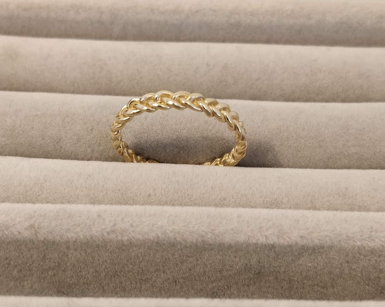 Braid Delicate Gold Ring Gold Stacking ring Stacking Ring | Etsy