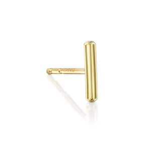 Bar Earring, Bar Stud, 14K Tiny Earring, Small Stud, Gold Post, Minimalist Earring, Dainty Earring, Everyday Earring