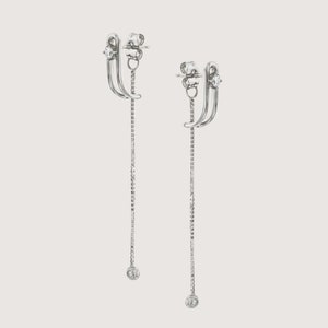 14K Gold Diamond Ear Suspender Cuff Earrings image 7