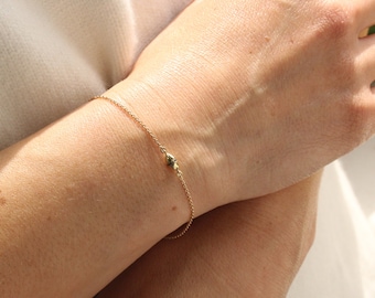 Verkrustetes Black Diamond Gold Armband, Zarter Brautschmuck