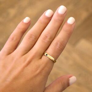 14K Gold Ring, Dainty Ring, Diamond Band, Wedding Band, Promise Ring, Thin Ring, Minimalist Wedding Band, Personalized Ring, Engravaed Ring