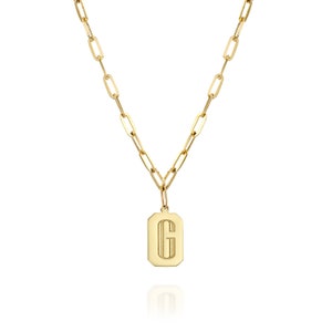 Dainty Gold Pendant Necklace, Layering Necklace, Gold Necklace, Minimalist Necklace, Chain Necklace, personalized tag necklace