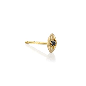 Gold stud, Gold Stud Earring, Minimalist Earring, Diamond Stud, Tiny Diamond, Tiny Black Diamond, Gold Earring, Small Diamond Stud Earring