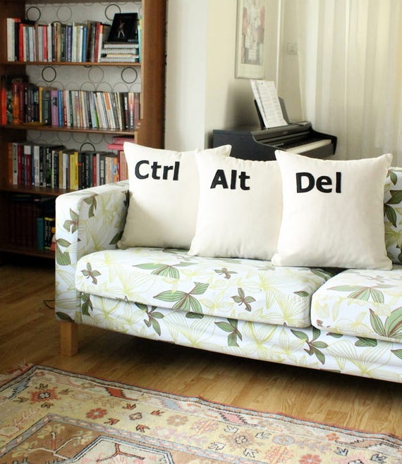 Cream Ctrl Alt Del Pillow Case A Set Of 3 Cushion Etsy