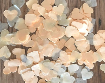 2000 x Ivory Heart Tissue Paper Table Decoration / Throwing Confetti - Biodegradable / Wedding / Party