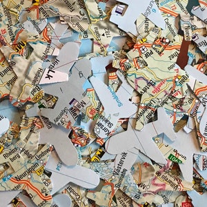 Confettis de table avion/Aéroplane | Cartes du monde/Atlas | Décoration parfaite pour les mariages à destination, un bon voyage ou des fêtes sur le thème du voyage