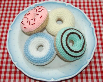 Crochet Pattern for Iced Ring Donuts / Cakes - Crochet Food, Play Food, Toy Food