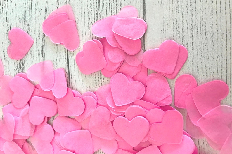 2000 x Pink Heart Tissue Paper Table Decoration / Throwing Confetti Biodegradable / Wedding / Party image 5