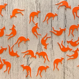 Kangaroo Table Confetti | Red, White & Blue or Orange | Australia Day, Bon Voyage, Wedding, and Happy Travels Party Decor