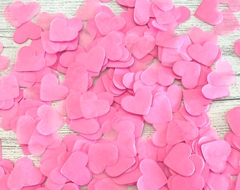 2000 x Pink Heart Tissue Paper Table Decoration / Throwing Confetti - Biodegradable / Wedding / Party