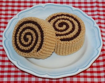 Crochet Pattern: Cinnamon rolls/Pastries | Fun and Educational Toy Food for Imaginative Play