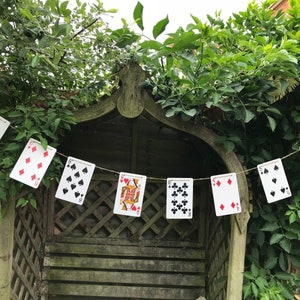 Mad Hatters Tea Party / Wedding - Alice In Wonderland Theme Bunting / Decoration / Garland - Playing Cards