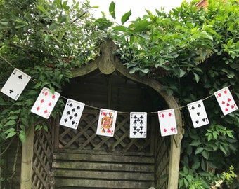 Mad Hatters Tea Party / Wedding - Alice In Wonderland Theme Bunting / Decoration / Garland - Playing Cards