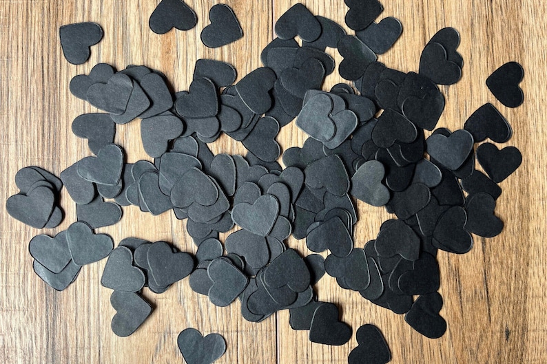 black heart confetti for goth wedding