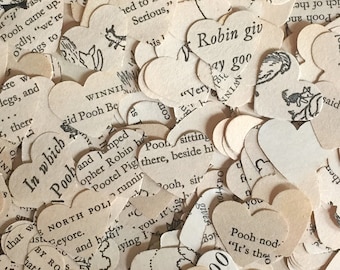 Winnie The Pooh Heart Children's Party / Garden / Tea Party Table Confetti / Decoration - Paper / Book / Rustic Chic