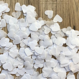 2000 x White Heart Tissue Paper Table Decoration / Throwing Confetti - Biodegradable / Wedding / Party