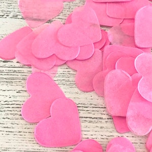 2000 x Pink Heart Tissue Paper Table Decoration / Throwing Confetti Biodegradable / Wedding / Party image 2