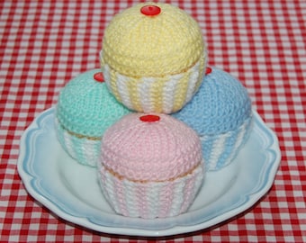 Knitting Pattern for Cupcakes / Fairy Cakes - Knitted Cakes, Play Food, Toy Food