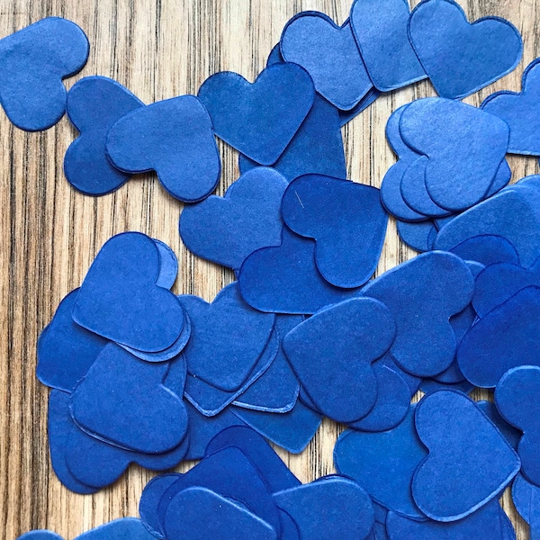 2000 x Royal Blue Heart Tissue Paper Table Decoration / Throwing Confetti - Biodegradable / Wedding / Party