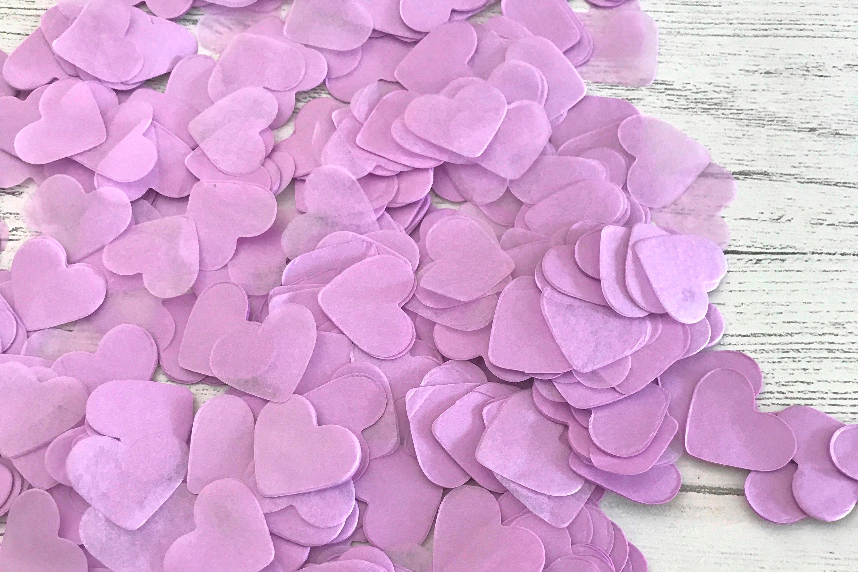 Ivory Tissue Hearts Wedding Confetti Decoration 2000 Lilac,Pink,Purple,White 