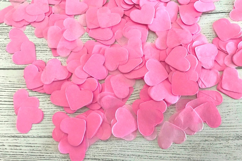 2000 x Pink Heart Tissue Paper Table Decoration / Throwing Confetti Biodegradable / Wedding / Party image 6