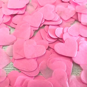 2000 x Pink Heart Tissue Paper Table Decoration / Throwing Confetti Biodegradable / Wedding / Party image 7