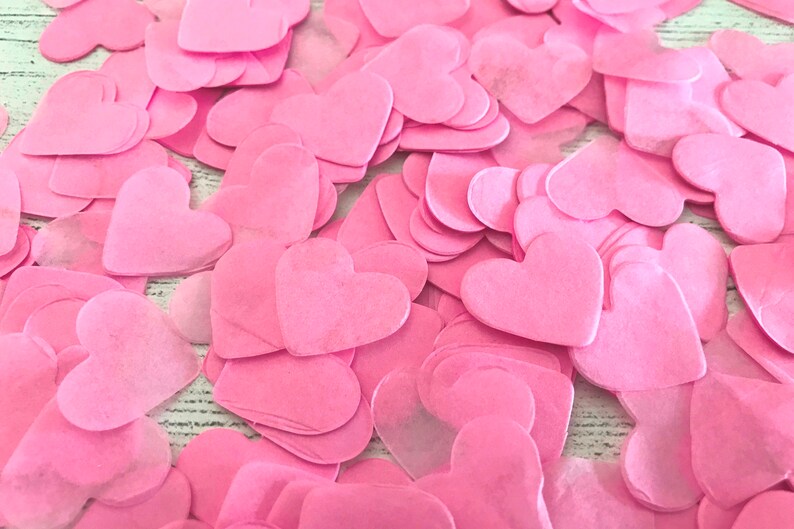 2000 x Pink Heart Tissue Paper Table Decoration / Throwing Confetti Biodegradable / Wedding / Party image 7