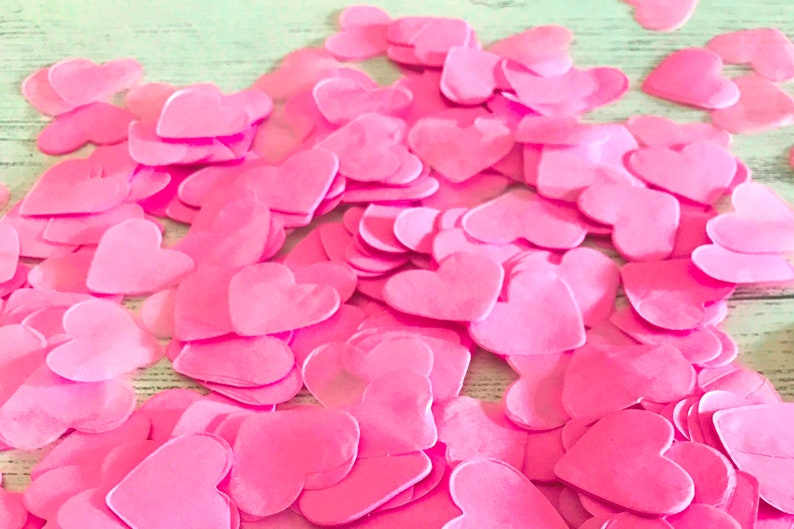 2000 x Pink Heart Tissue Paper Table Decoration / Throwing Confetti Biodegradable / Wedding / Party image 8