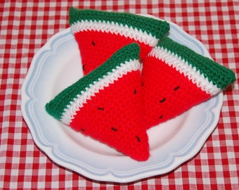 Crochet Pattern for Watermelon Slices / Fruit - Play Food, Toy Food