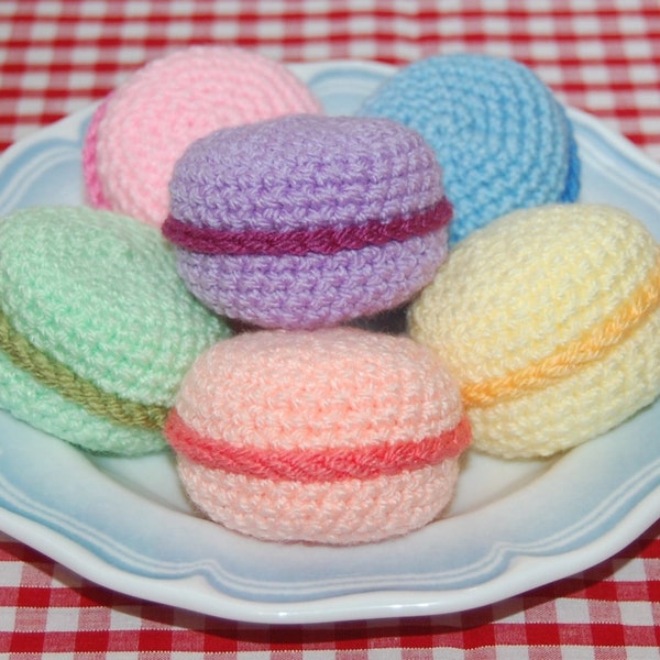 Crochet Pattern for Macarons / Cakes -  Amigurumi Play Crocheted Food for a Tea Party