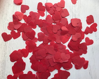 2000 x Red Heart Tissue Paper Table Decoration / Throwing Confetti - Biodegradable / Wedding / Party