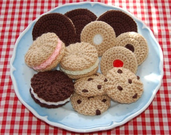 Knitting & Crochet Pattern for a Selection of Biscuits / Cookies - Knitted Food, Toy Food, Play Food
