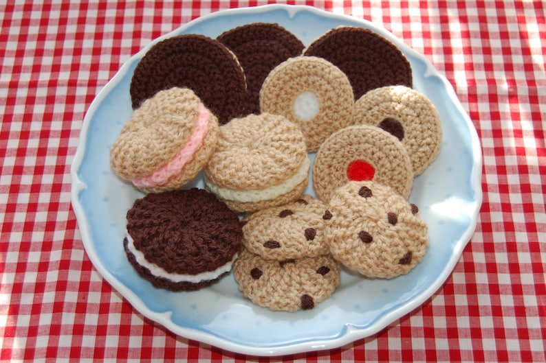 Knitting & Crochet Pattern for a Selection of Biscuits / Cookies Knitted Food, Toy Food, Play Food image 1