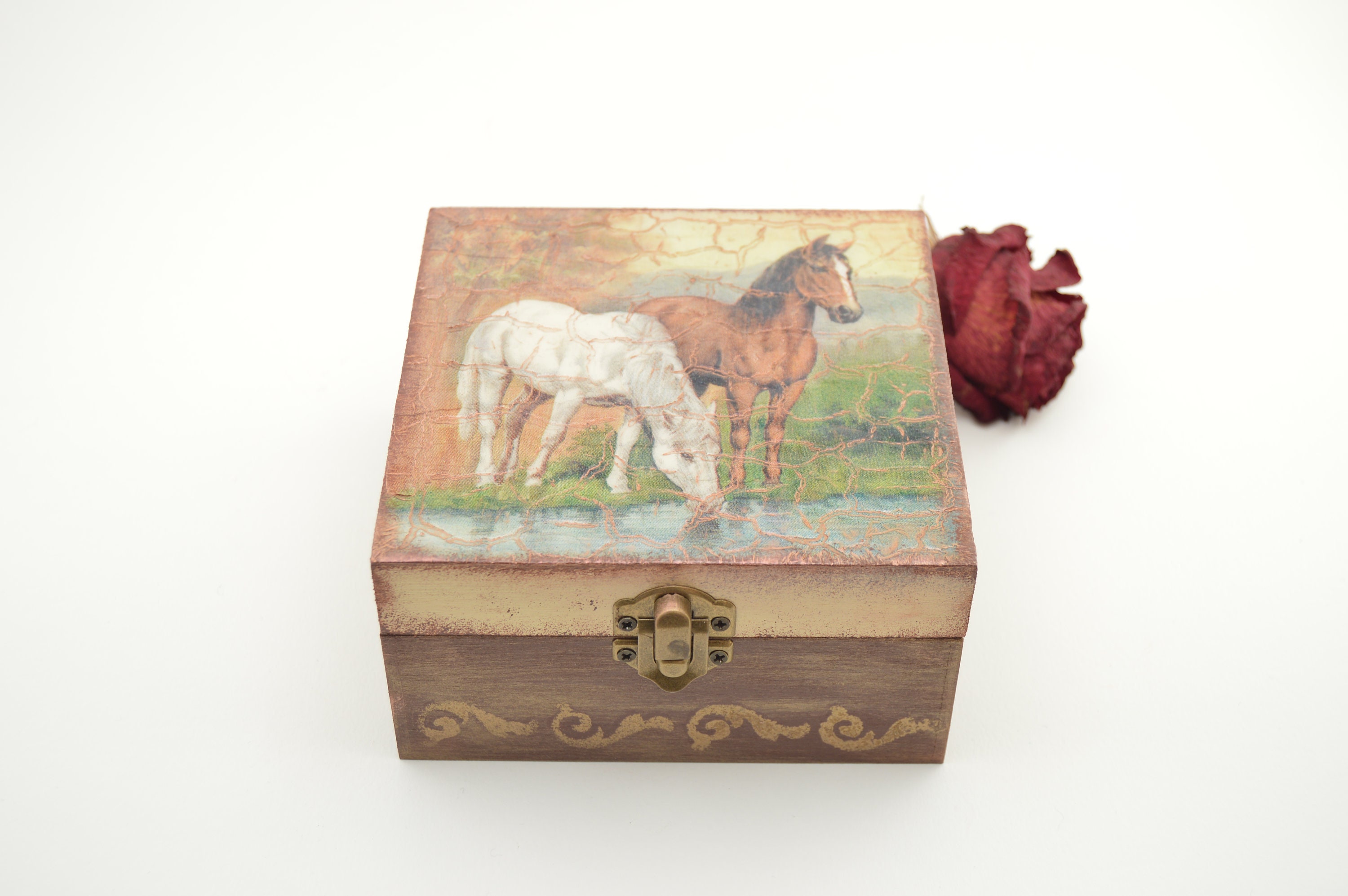 Horses to the water wooden jewelry box horses jewelry box Etsy