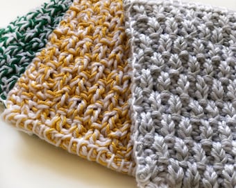 Knitting Pattern. Double Knit Double Sided Scrubby Scourer Dishcloth Face Cloth DIY