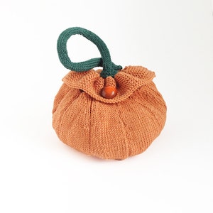 Knitted Pumpkin Bag Pattern. PDF Download to Make Trick or Treat Bag image 2