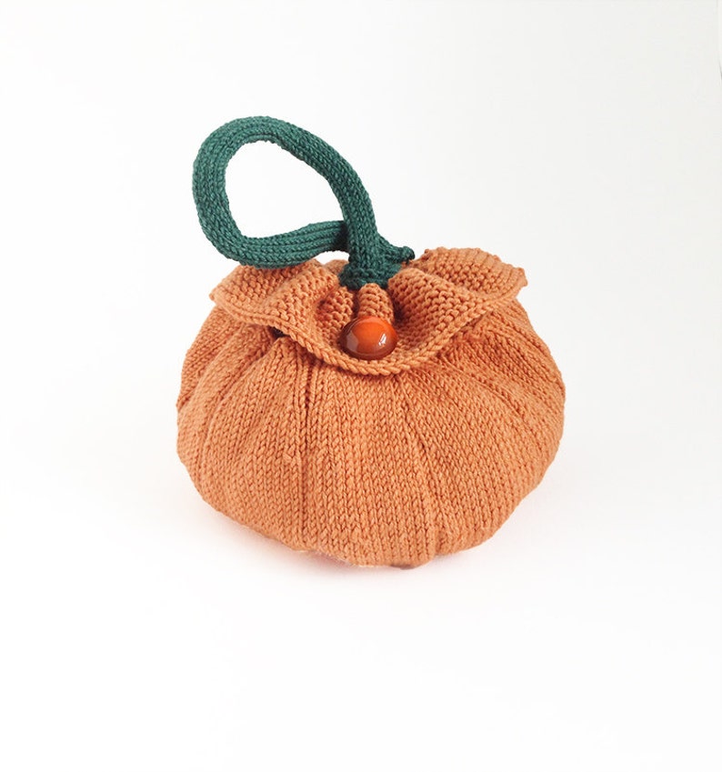 Knitted Pumpkin Bag Pattern. PDF Download to Make Trick or Treat Bag - Etsy