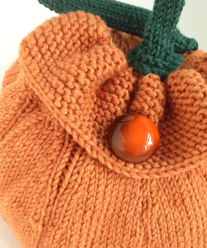 Knitted Pumpkin Bag Pattern. PDF Download to Make Trick or Treat Bag image 5