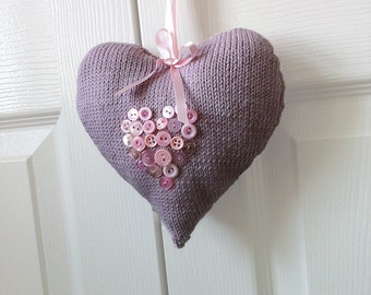 Gift To Make - All My Love Heart - Knitted Heart - KNITTING PATTERN - Hanging Decoration - Mini Cushion